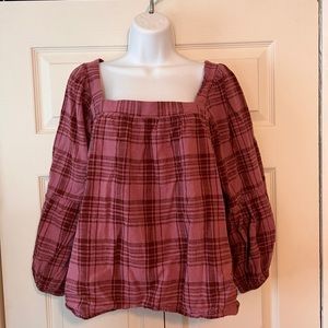 A New Approach plaid blouse